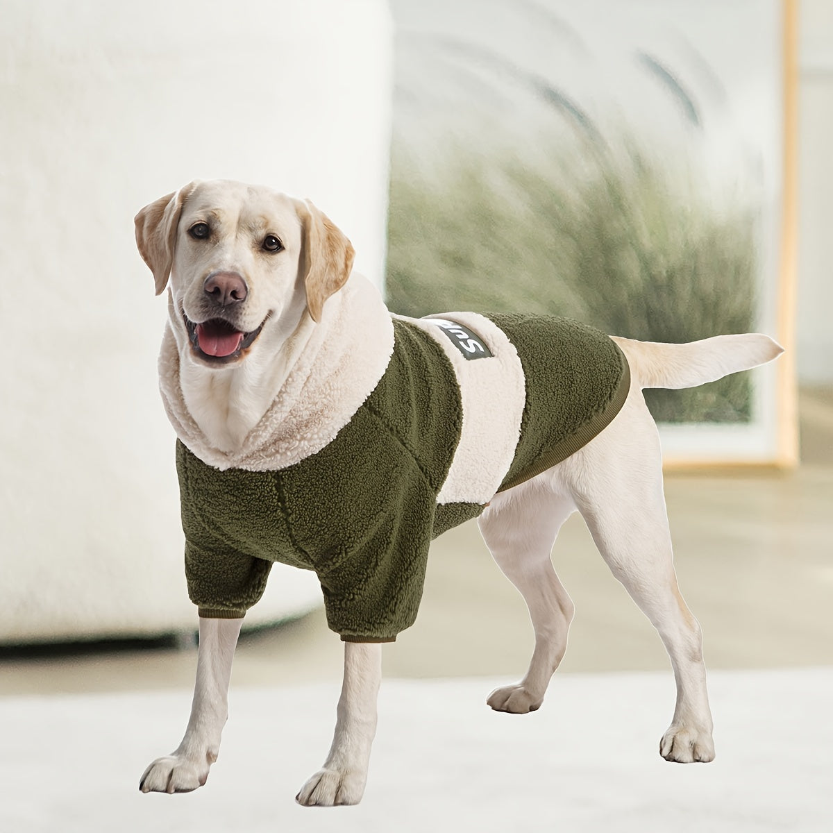 1pc Adorable Pet Hoodie Coat Soft and Cozy Knitwear for Middle Large Dogs, Thickened Warm Puppy Winter Apparel for French Bulldog labrador Rottweiler
