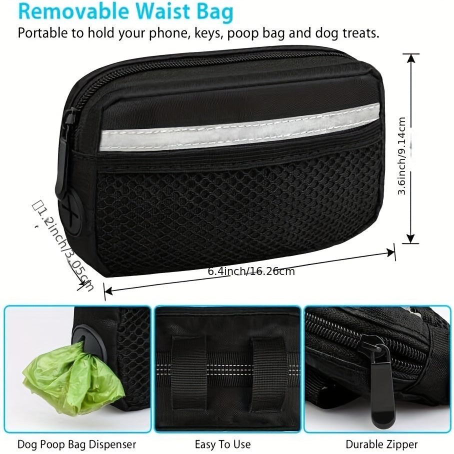 Adjustable Hands-Free Dog Running Leash with Double Handles and Elastic Retractable Rope for Large and Medium Dogs - Perfect for Running, Jogging, and Walking with Your Pet