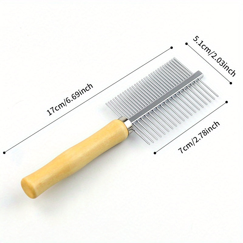 Double-Sided Pet Comb For Grooming & Massaging Dogs, Cats & Other Animals, Pet Grooming Brush