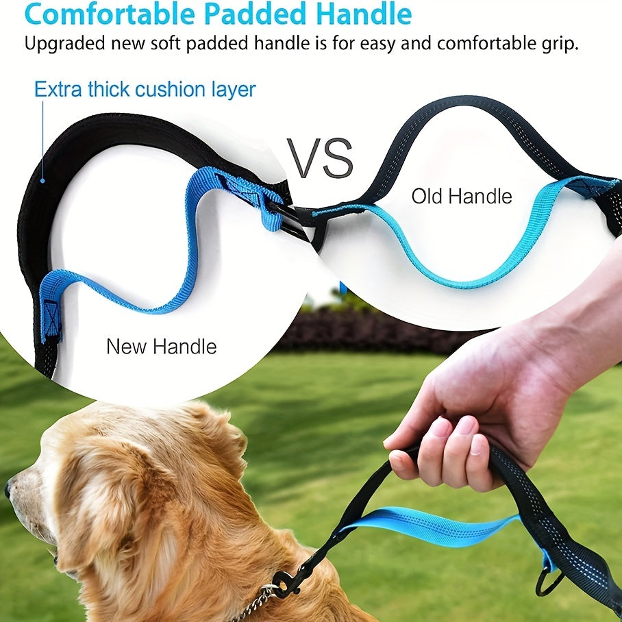 Adjustable Hands-Free Dog Running Leash with Double Handles and Elastic Retractable Rope for Large and Medium Dogs - Perfect for Running, Jogging, and Walking with Your Pet