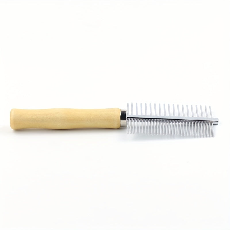 Double-Sided Pet Comb For Grooming & Massaging Dogs, Cats & Other Animals, Pet Grooming Brush